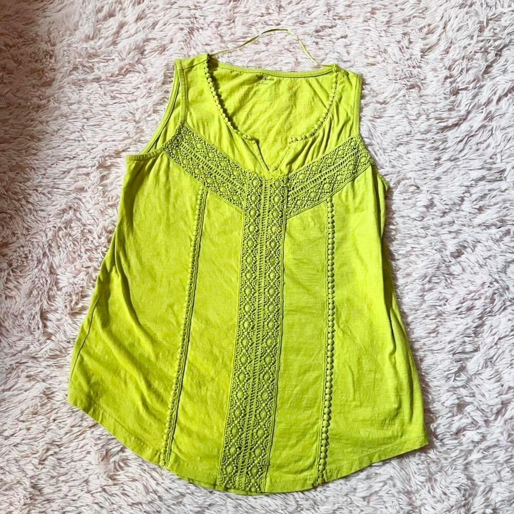 Lime Neon Boho Lace Quirky Hipster Indie‎ Casual Granola PopArt Mystical Tank